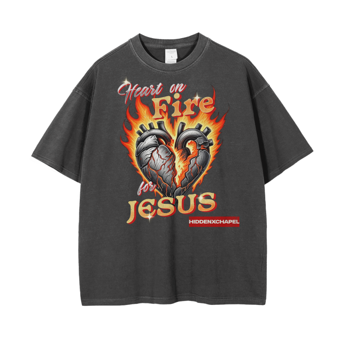 "Heart On Fire" Vintage Washed Tee